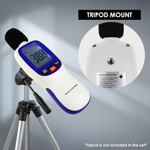 Professional Sound Level Meter with Bluetooth & 20,000 Data Logging | Max/Min/Hold Alarm | High Accuracy dBA Noise Tester with LCD Backlight for Home, Office & Industrial Use