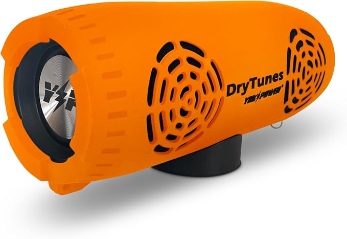 Yak-Power Drytunes Water-Resistant Portable Bluetooth Speaker | IP66 | Party Button Music Sharing | Kayaks | Boats | E-Bikes | Outdoor | Orange