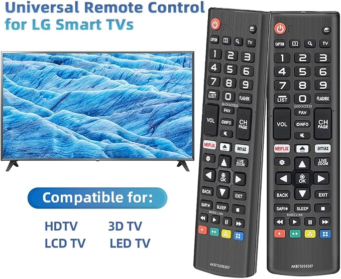 Universal for LG-TV-Remote-Control-Replacement, Compatible with All LG Smart TVs (AKB75095307)