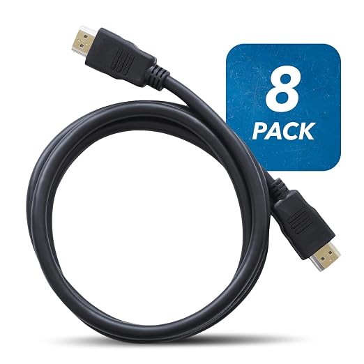 OREI Ultra High Speed 4kHDMI Cable 6ft – High-Speed 10.2Gbps, 3D, ARC, Ethernet – Premium 6ft HDMI Cable for TVs, Monitors, Home Theater & Gaming (8 Pack)