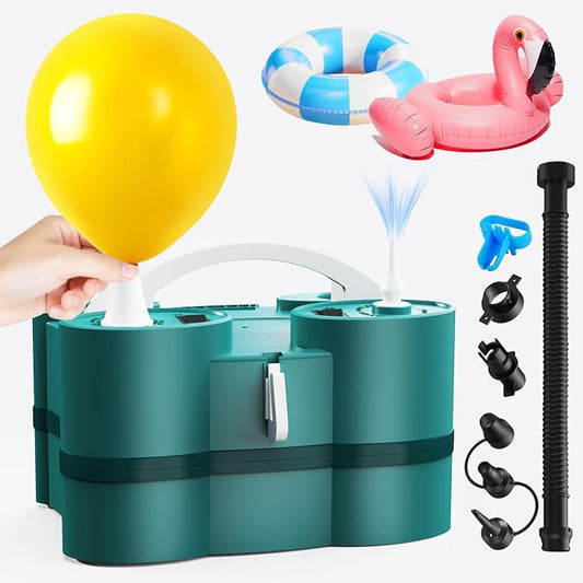 Balloon Pump, 3-in-1 Electric Balloon Pumps, Balloons Blower with Triple Inflating Ports for Latex 260q Foil Balloons Inflation, Inflator Deflator for Pool Floats Air Beds.