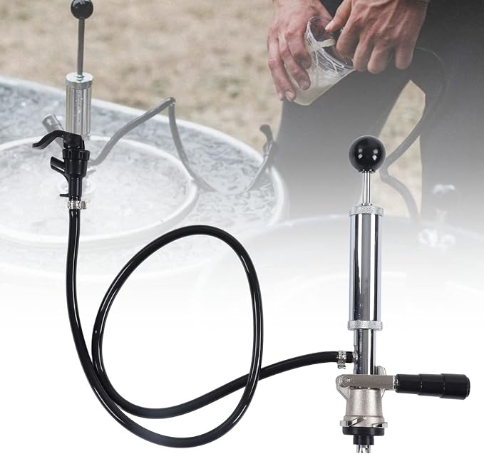 Keg Tap Keg Pump S Type Dispenser Beer Keg Tap Keg Hand Pump Stainless Steel Keg Party Pump with 105cm/41.3in Tube for Homebrew(30 X 13 X 4.5cm / 11.8 X 5.1 X 1.8in)