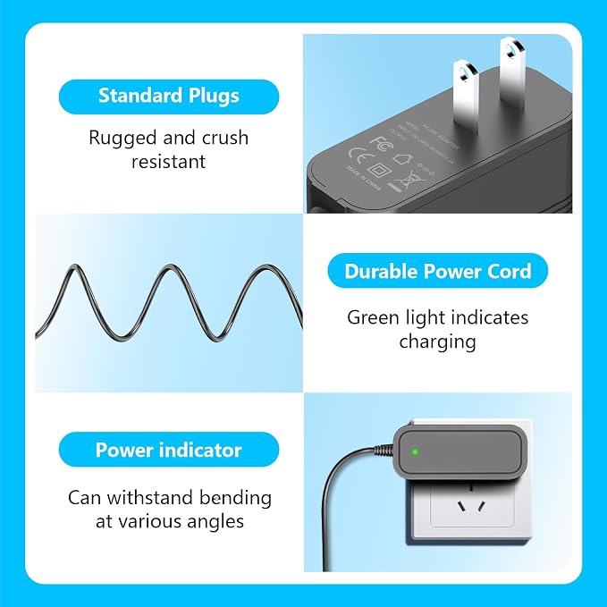 Charger for WYBOT Robotic Pool Cleaner Compatible with WYBOT C2 Vision A and C2 B Cordless Robotic Pool Vacuum Adapter Power Cord