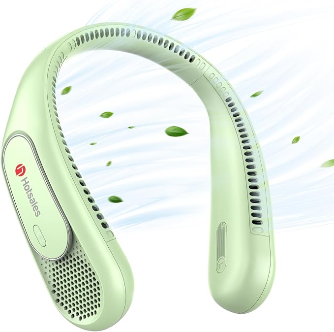 Hotsales Neck Fan, Hands Free Bladeless Neck Fans Portable Rechargeable, 6000 mAh Battery Operated Wearable Personal Fan, Cooling Neck Fan, 3 Speeds, USB Fan Gifts for Men, Women, Travel, Outdoor
