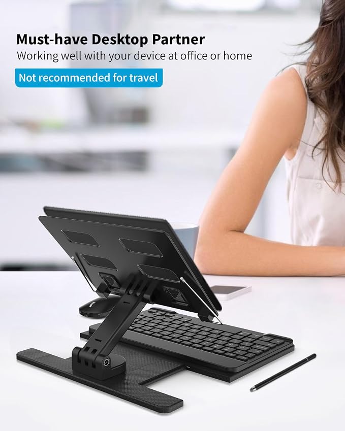 Desk Stand and Bluetooth Keyboard Combo for Samsung Galaxy Z Fold 7/6/5/Z Trifold, 4 in 1 Set Include Mouse Pen, Adjustable Foldable Tablet Stand Holder Fits for Motorola Razr Fold 2026