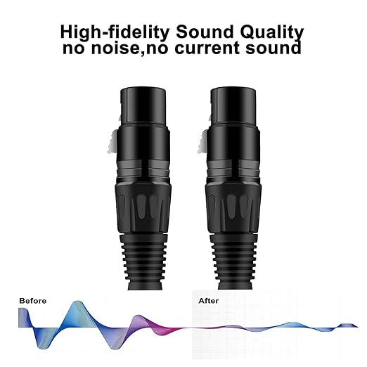 6 Pack, 25 FT XLR Male to XLR Female Cable Professional Balanced Microphone Lead Male to Female Cables, Extension Mic Cable Cord (6 Pack, 25 FT)