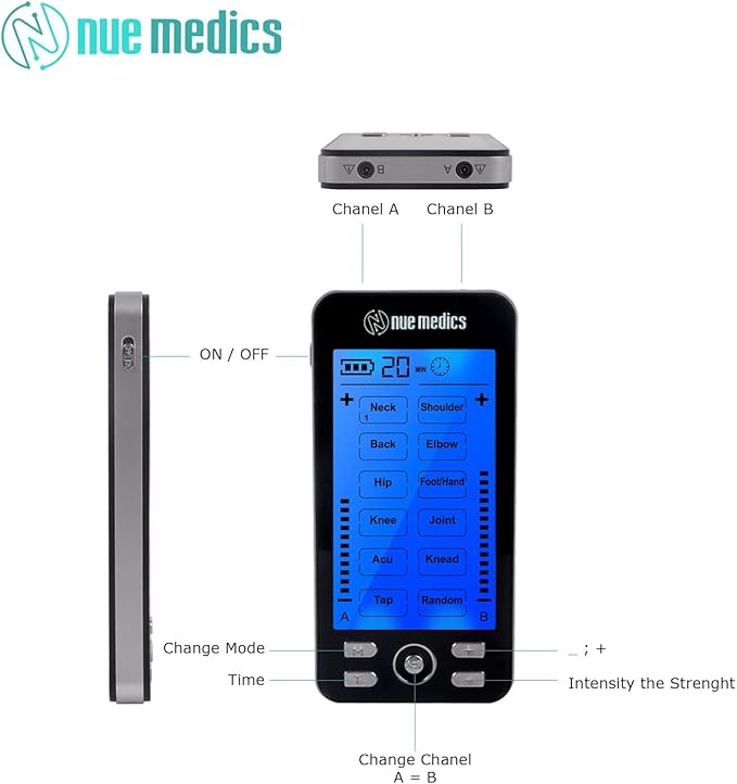 TENS Unit Muscle Stimulator for Pain Relief Muscle Therapy Rechargeable EMS Device with Electrode Pads,Massager Belt & Foot Slippers Included, Electric Pulse Massager for Back,Neck,Shoulder,Sciatica