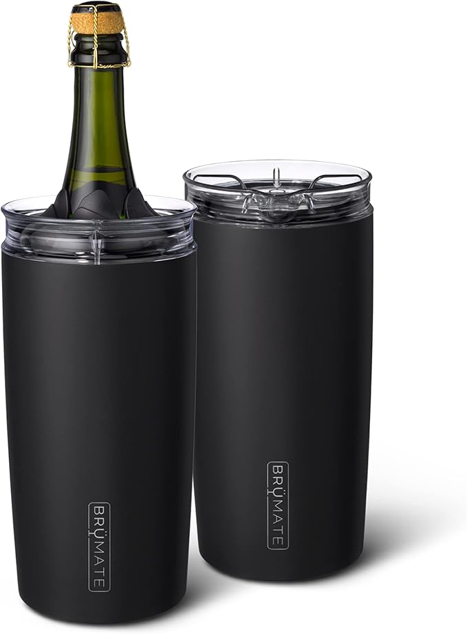 BrüMate Togosa 2-in-1 Wine Chiller Bucket & Pitcher | 100% Leakproof Locking Lid | Portable Chiller Fits Most Wine, Champagne, & Liquor Bottles | Perfect Wine Gift | 49oz (Matte Black)