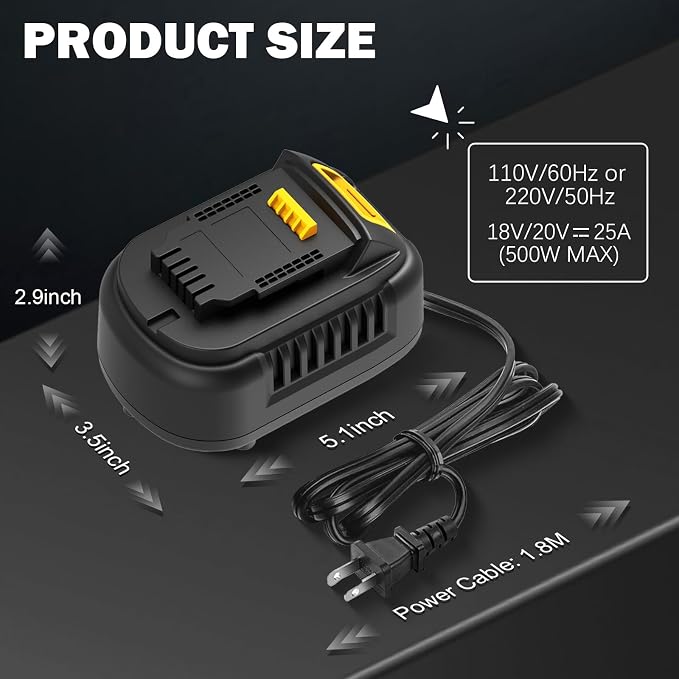 New Version 110V to 20V DC Converter,Power Source Option for Dewalt 18V-20V Cordless Tools,AC to DC Converter 500W,120V to 20V Power Supply, AC Plug Transformer Adapter