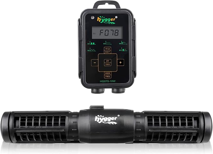 hygger Aquarium Wave Maker, Adjustable Cross Flow Pump with LED Display Controller, Magnetic DC 24V Aquarium Powerhead for Freshwater and Marine Reef Aquariums Up to 135 Gallon (18w)