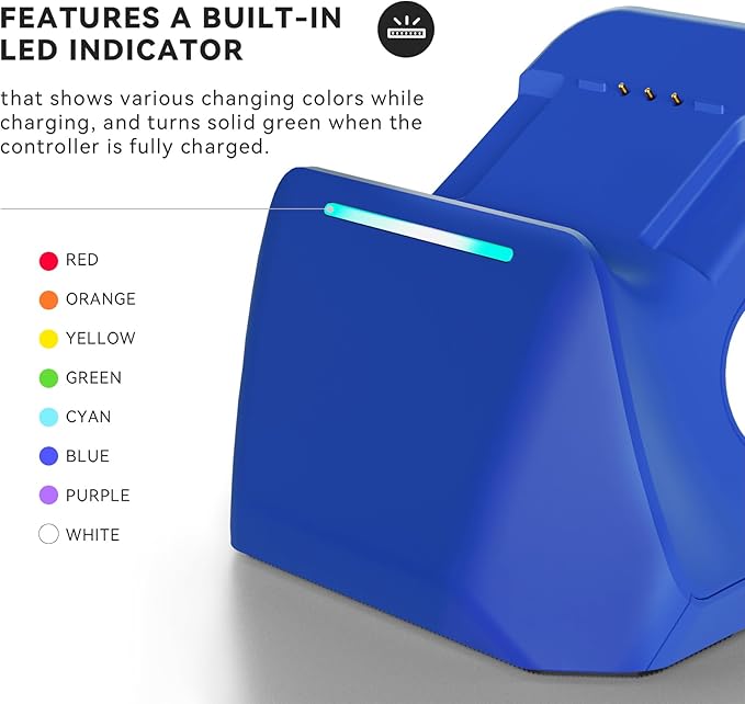 Charging Station Dock for Xbox Elite Series 2 Controller, Magnetic Charger Stand for Xbox Elite Series 2 Core Controller with Type C Charging Cable, LED Indicator - Blue