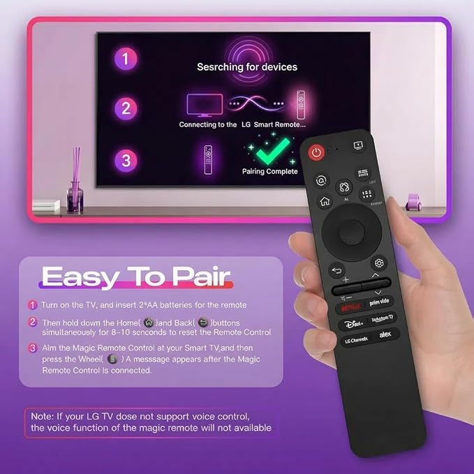 for LG TV Remote | LG Smart TVs (2019-2025 Models) | Voice Control & Pointer Function | Compatible with OLED/QNED/NanoCell/UHD 4K/8K TVs & Models MR25GA/MR24GA/MR23GA/MR22GA/MR21GA/MR20GA