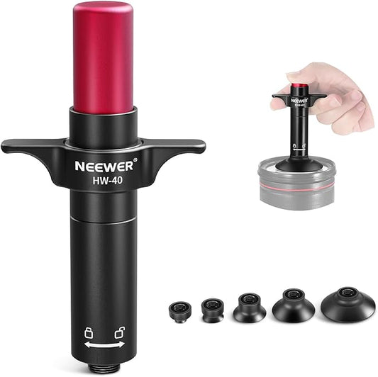 NEEWER 6 in 1 Lens Sucker Kit, Camera Lens Repair Cleaning Tool IC Pick Up Vacuum Suction Pen with 5 Interchangeable Suction Cups & Cleaning Cloth, Keep Pump Pushed, HW-40