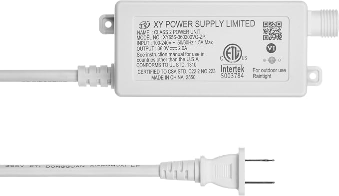 36V 2A Power Adapter AC Adapter XY65S-360200VQ-ZP for eufy Permanent Outdoor Lights E22