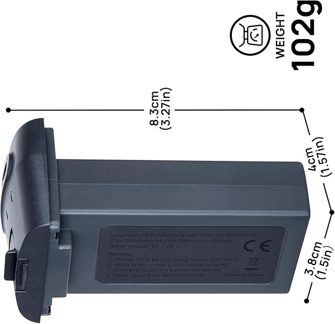 DS 903475-2S 7.4V 2000mAh RC Quadcopter Battery Compatible for HS360S F5 F5S PRO+ RC Drone