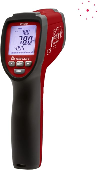 Triplett IRT500 20:1 Non-Contact IR Thermometer with Type K, Circular Laser, and High/Low Temp Alarm, -58 to 1832°F (-50 to 1000°C)