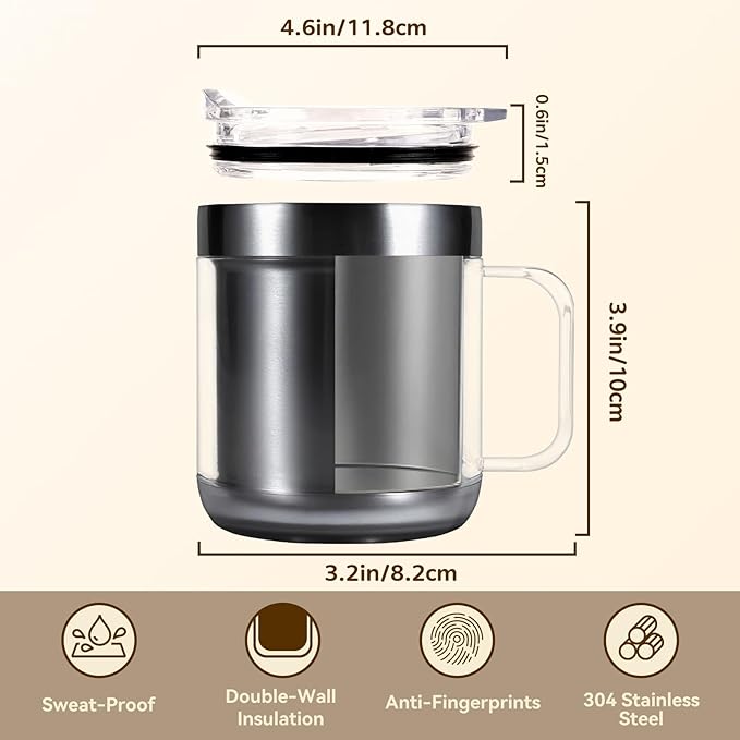 Mom Birthday Gifts, 12oz Self Heating Coffee Mug Featuring BEST MOM EVER, USB Electric Temperature Control Cup, Mothers Day Gift from Husband Daughter Son(Silver MOM-12oz)