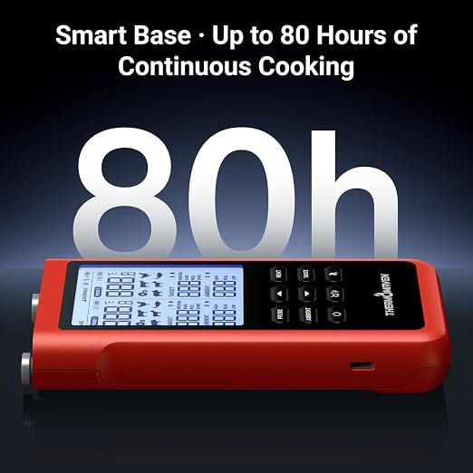 ThermoMaven 3000FT Smart Wireless Meat Thermometer, Sub-1G Long Range, 6 Sensors NIST Certified Accuracy, 2 Thin Probes, Standalone Base with Large LCD for Grill, Smoker, Oven, BBQ