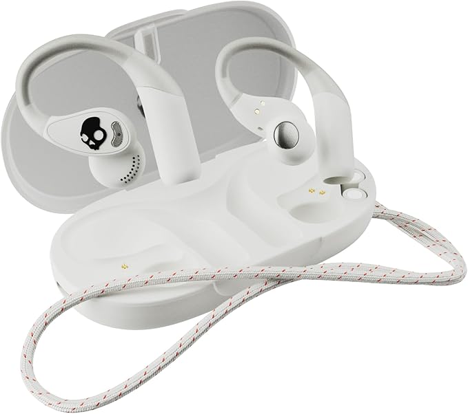 Skullcandy Push 540 Open Wireless Open-Ear Bluetooth Earbuds, Headphones, Sweat and Water Resistant, 42 Hours Battery, Detachable Neckband, Secure Fit, Microphone for iPhone Android - Bone
