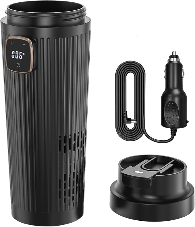12V Intelligent Cooling, Heating and Constant Temperature Cup, 350ml Touch Screen Mug, 42°F-176°F Adjustable Heating & Fast Cooling, Keep Drinks Hot or Cold-for Car, Office, Home & Travel
