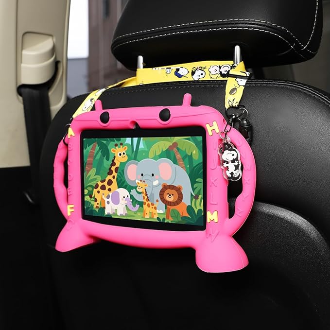 MengDash Kids Tablet, Android 11 Tablet for Kids 7 inch 2-10, Educational Learning Toddler Tablet, Touch Screen 3GB RAM+32GB ROM Storage, Google Play YouTube, Baby Girl boy Present (Red)