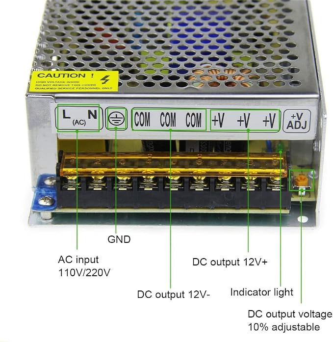 ALITOVE DC 12V 20A 240W Power Supply Transformer Switch AC 110V / 220V to DC 12V 20amp Switching Adapter Converter LED Driver for LED Strip Light CCTV Camera Security System