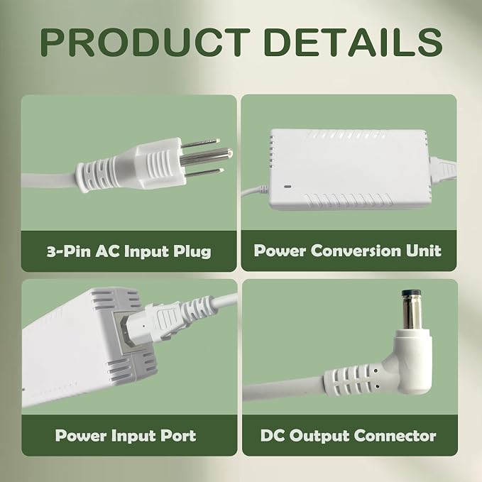 54V 210W Power Adapter for Ubiquiti Networks UniFi XG 6 PoE Compatible with US-XG-6POE,USW-Ultra-210W 6 and 8-Port Switches,ADS-210NX-48-1,540210E,ADS-210NX-48-1540210E Models, PSU(White)