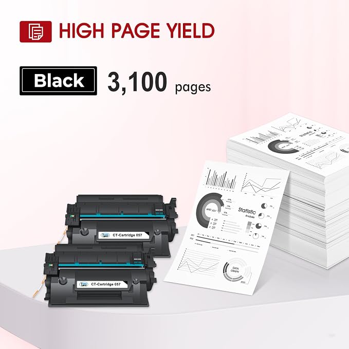 057 Toner Cartridge Compatible for Canon 057 057H MF455dw MF445dw CRG-057 Toner Cartridge for Canon ImageCLASS MF448dw MF441dw MF443dw MF449dw LBP226dw LBP227dw LBP228dw Printer Ink Black 2-Pack