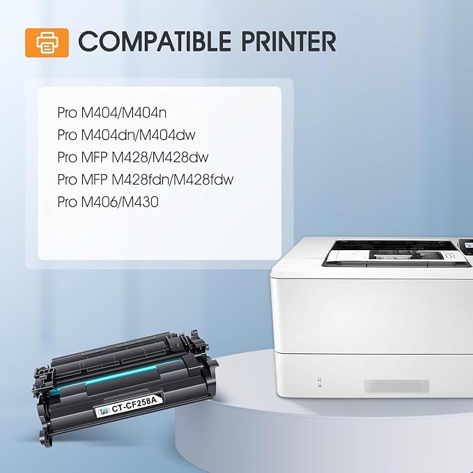 Cool Toner (no chip) 58A CF258A Black Toner Cartridge Replacement for HP 58A CF258A Toner for HP LaserJet Pro M404n M404dn MFP M428fdw M428fdn M428dw Printer Ink 2-Pack