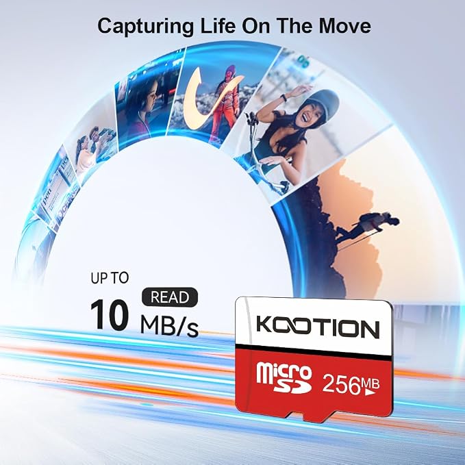 (Not 256 GB) 256 MB Micro SD Card 10-Pack, KOOTION Class 4 Low Capacity Memory Cards for Old Phones/MP3 Players, Basic Small Data Storage & File Transfer (10 Pack, 256 Megabyte)