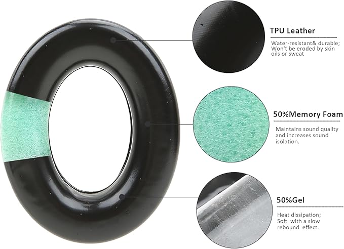 Gel Ear Pads Gel Seals for Bose QuietComfort 45 QC35 QC25 QC15 Cushion Kit Replacement Earpads with Upgraded Memory Foam and Cooling Gel