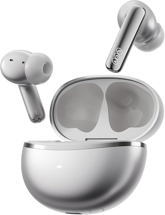 QCY MeloBuds N70 Aadptive Hybrid Active Noise Cancelling Wireless Earbuds, Bluetooth 6.0 with 6 Mics Clear Call, LDAC Hi-Res Audio, 50H Playtime, Wireless Charging, IPX5 Waterproof