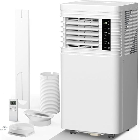 Antarctic Star 10,000 BTU ASHRAE Portable Air Conditioner, 4‑in‑1 Quiet AC Unit with Dehumidifier & Fan Mode, Ultra Easy Install, Cools up to 450 Sq Ft for Bedroom, Office, Studio & Apartment