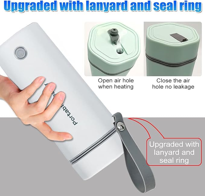110V Electric Heated Travel Mug 350ML Smart Heating Water Bottle Leakage-free Portable Electric Kettles with 5 Minutes Fast Boiling/Anti-dry Protection for Coffee, Milk