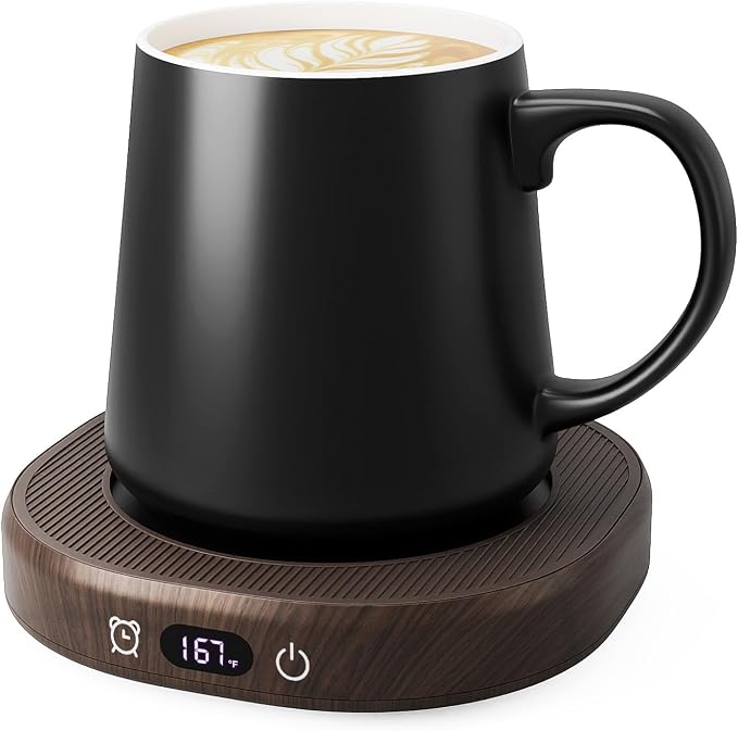 Coffee Mug Warmer & Mug Set for desk, Smart Auto Shut Off Electric Cup Warmer for Office & Home, 4-Temperature Setting Coffee Heating Mug Candle Heater Tea Beverage Warmer Plate for Men Women Birthday