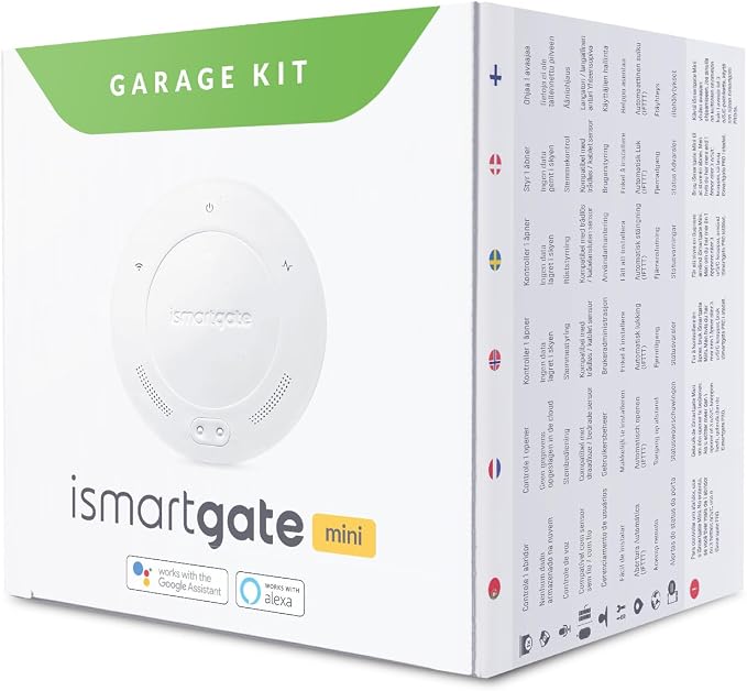 ismartgate MINI Smart Garage Opener - Universal WiFi Remote Controller Compatible with Alexa, Google Home, iPhone, Android,Door Left Open Alert, Door Security Systems. No Hub Needed.