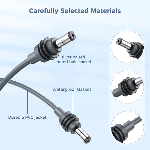 Starlink Mini Power Cable, Starlink Replacement Power Cable 32.8FT/10M for Starlink Mini DC Power, Waterproof Outdoor DC to DC Charging Cord Gray