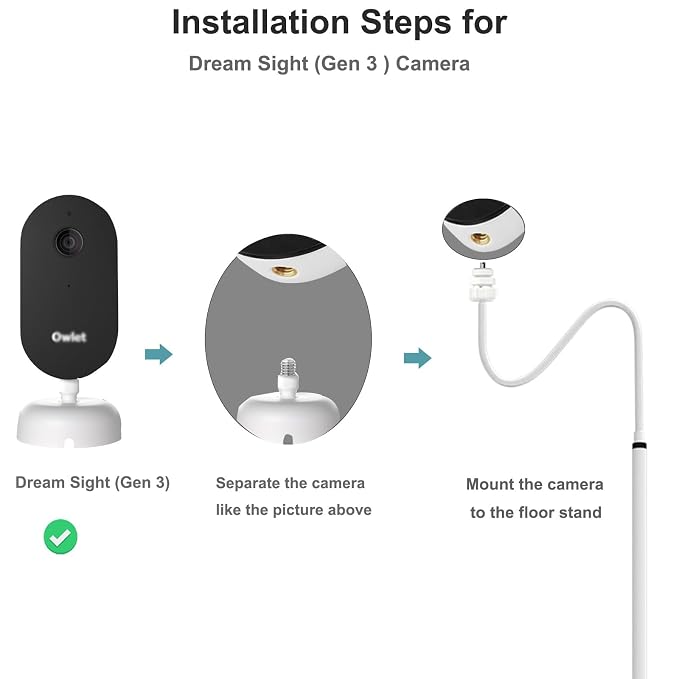 Baby Monitor Floor Stand Holder Mount for Owlet Dream Sight (Gen 3)/Dream Duo (Gen 2)/Cam (Gen2)/Cam (Gen 1)