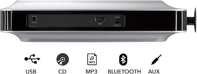 iLive Bluetooth Under Cabinet Radio (FM) CD Player and MP3 Player, Bluetooth, USB, AUX in, MP3, CD, Music System with Kitchen Timer, Digital Clock, with Remote Control IKBC384SMP3U