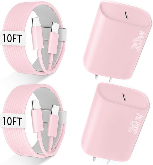 iPhone 17 16 15 Charger Fast Charging, 10 FT iPhone 17 Pro Max Charging Cable(65W/3A) Long USB C 10FT Cord with 20W PD Fast iPhone 17 Pro Max Charger Block for iPhone 17/17 Pro Max/17 Air/16/15 Series