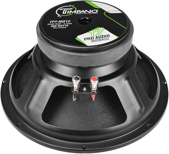 Timpano 12 Inch Midbass Speaker TPT-MD12 800 Watts, 8 Ohm, Mid Bass Loudspeaker for Pro Car Audio (Single)