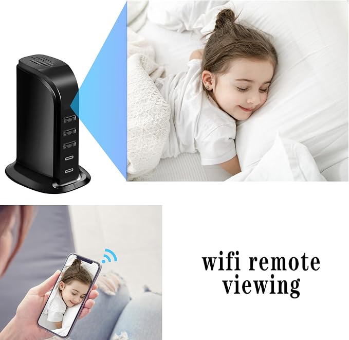 1080P WiFi Security Portable Cameras，USB Charger Camera for Home Surveillance Security Night Vision for Home, Baby, Pet