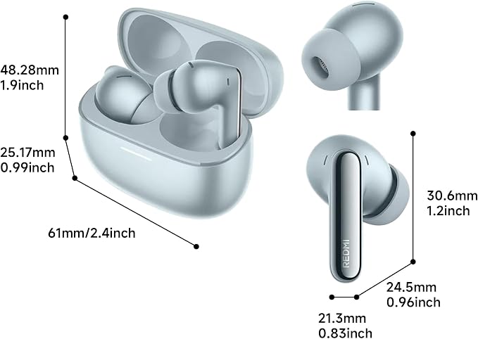XIAOMI REDMI Buds 8 Pro-us (Blue) True Wireless Earbuds, 55dB Ultra-Wide ANC, Hi-Res Audio Wireless, Dolby Audio, 33H Playback, IP54 Water Resistant