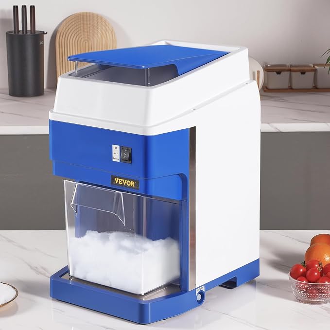 VEVOR Commercial Ice Shaver Crusher, 265lbs Per Hour Electric Snow Cone Maker with 4.4lbs Ice Box, 650W Tabletop Shaved Ice Machine for Parties Events Snack Bar, Home and Commercial Use