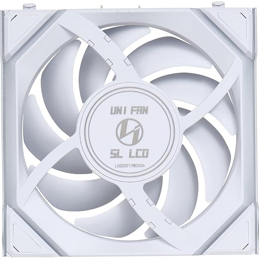 Lian Li UNI Fan SL LCD Wireless (Reverse Blade) 120mm ARGB Fan - Single Pack - 1.6" LCD - 2.4 GHz Wireless Signal for RGB & Control - Controller NOT Included & Required - White(12RSLLCD1W1W)