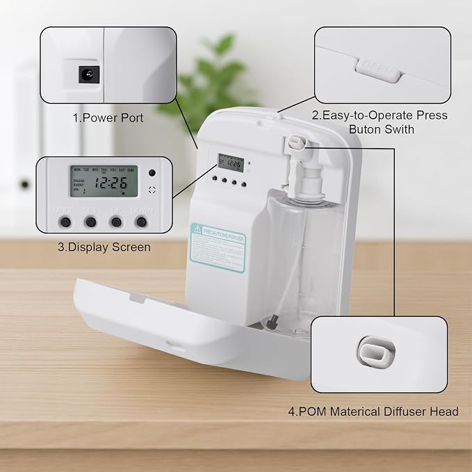 Home Waterless Aroma Diffuser – Bluetooth Smart Essential Oil Nebulizer, Fragrance Reach up to 2,000 sq ft, Perfect for Homes, Hotels, Restaurants, Offices & Spas(White)