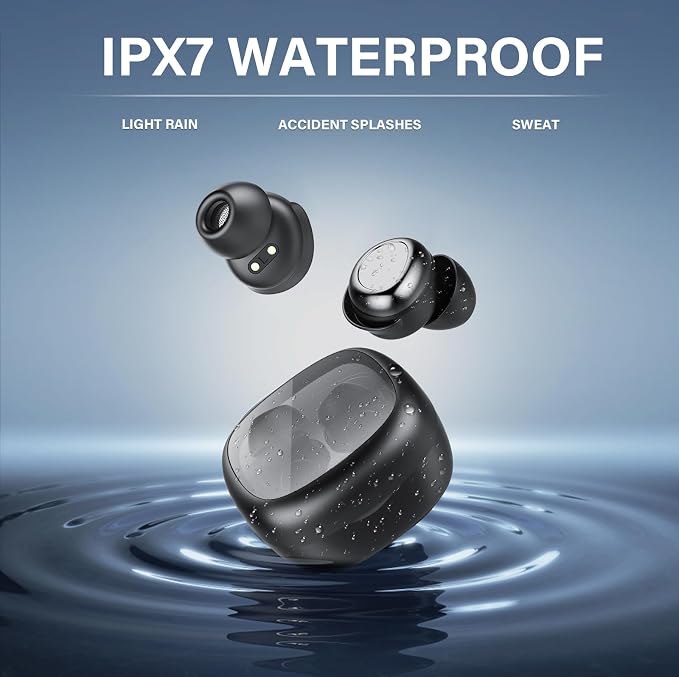 Wireless Earbuds, Hybrid ANC 40dB Noise Cancelling Headphones, 50H Playtime, Bluetooth 5.4, 10mm Drivers with 5 EQ, ENC Dual Mic, IPX7 Waterproof, Digital Battery Display iOS/Android Sport/Sleep