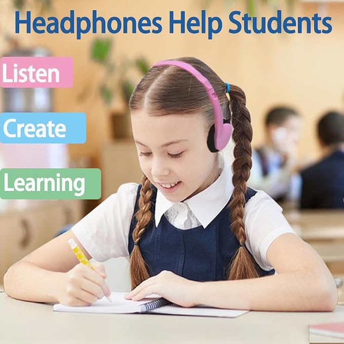 50 Pack Bulk Classroom Headphones for Kids Students School, Multi Color Wired Headphones for Kids Children, 3.5mm Jack for Chromebook Laptop PC Computer