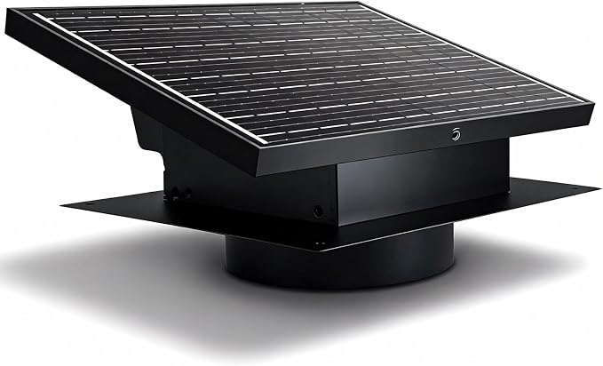 Bghdas 25W Solar Attic Fan, 8 Inch IP68 Waterproof Solar Roof Vent Fan, Ideal Solar Roof Vent for Attics, Garage, Shop and Warehouse
