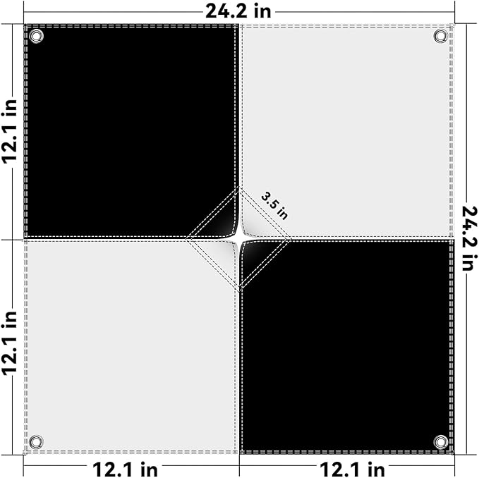 10 Pack Drone Ground Control Point GCP, 24"x24" Black/WhiteMarkers UAV Aerial Target for Mapping & Surveying